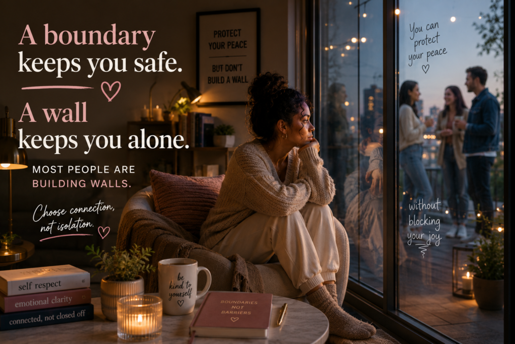 Woman sitting alone in a quiet room, illustrating how emotional walls in relationships create isolation