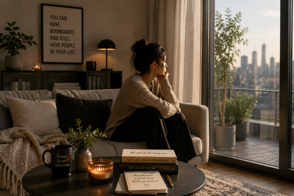 Woman sitting alone in a quiet room, illustrating how emotional walls in relationships create isolation